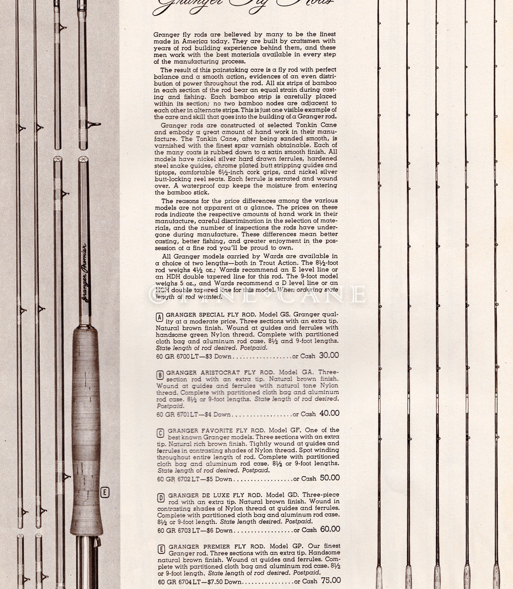 1948 Montgomery Ward Fishing & Camping Catalog Granger Rods Finecane