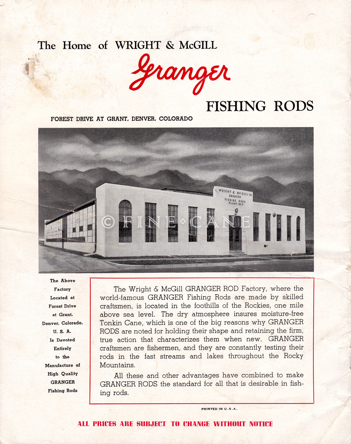 Early 1948 WM Catalog Back Cover
